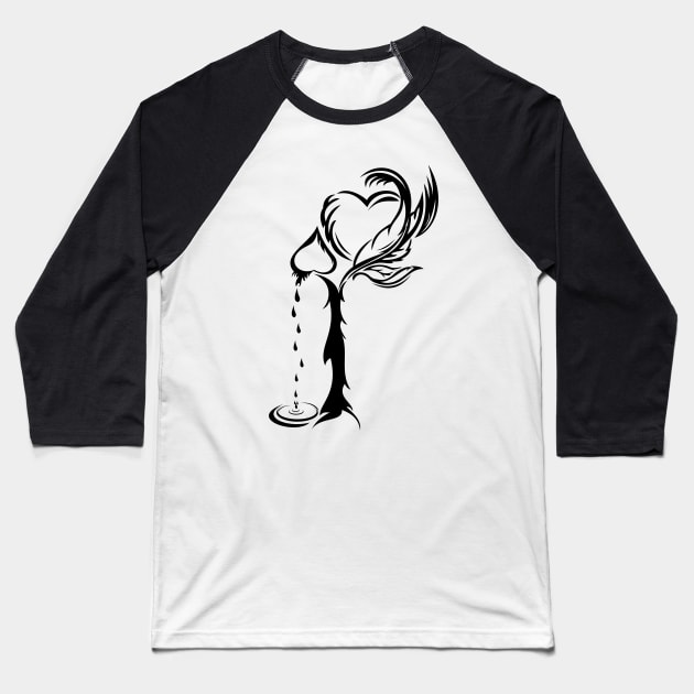 Broken Heart Baseball T-Shirt by Brlxyzz